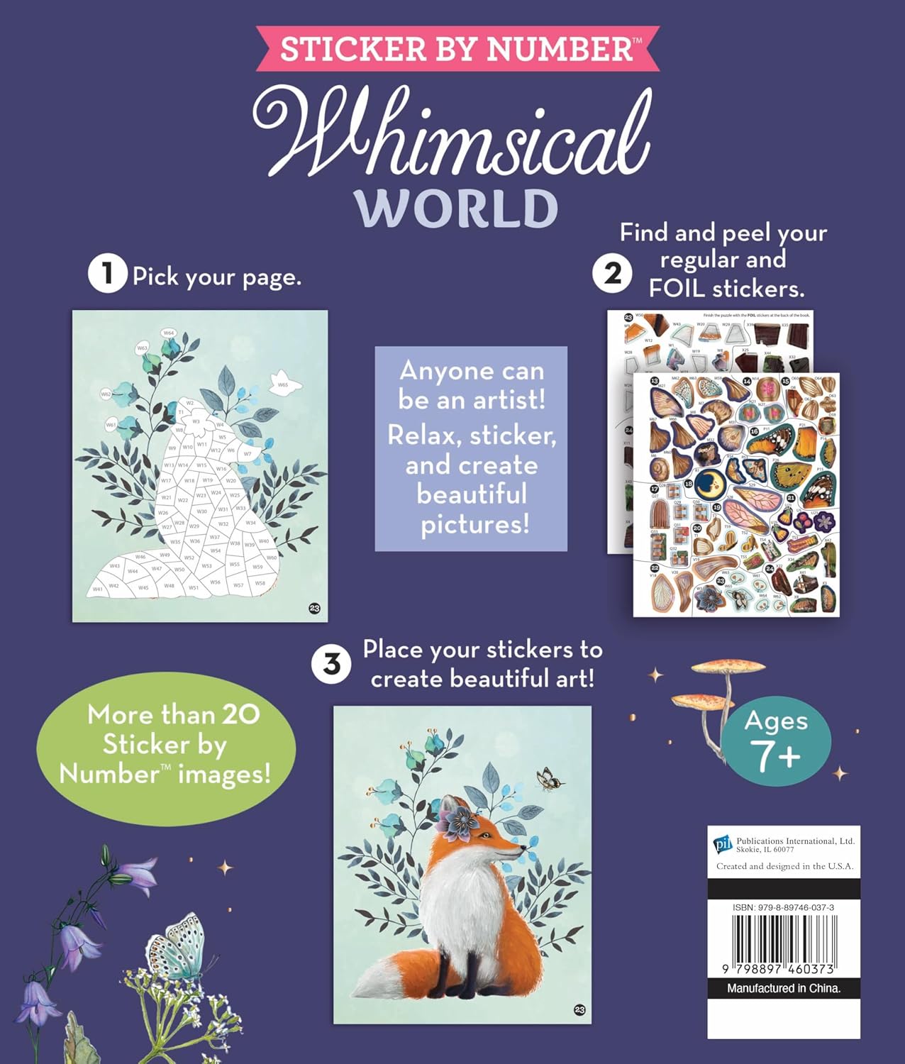 Sticker By Number: Whimsical World by Brain Games 20 9798897460373_1