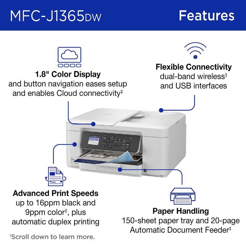 Brother Inkvestment 1365 Wireless Color Inkjet Printer 40 992-869_2