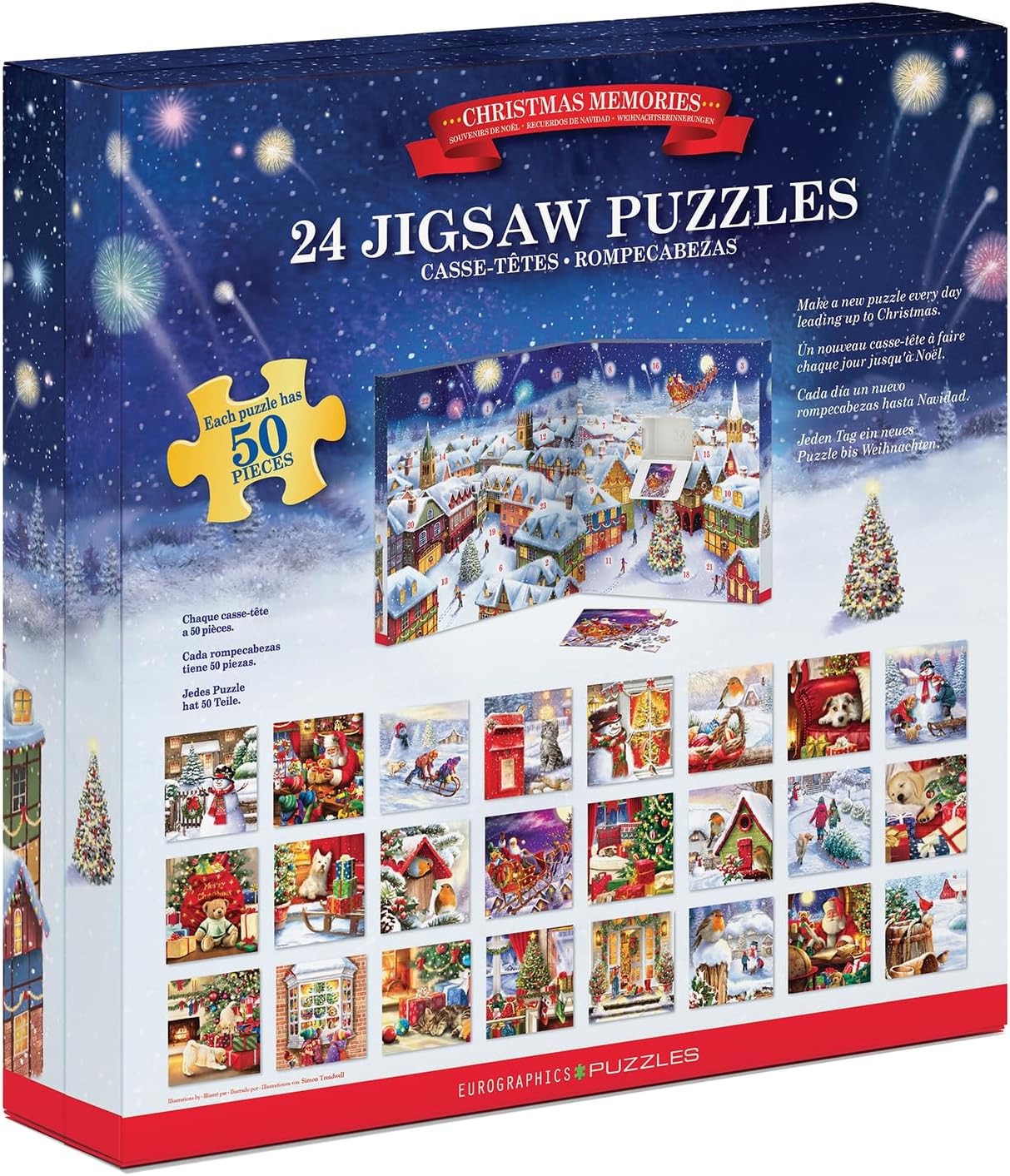 Christams Memories Advent Calendar 24 (50 Pc) Jigsaw Puzzles - Treadwell. Simon 9924-5810_1