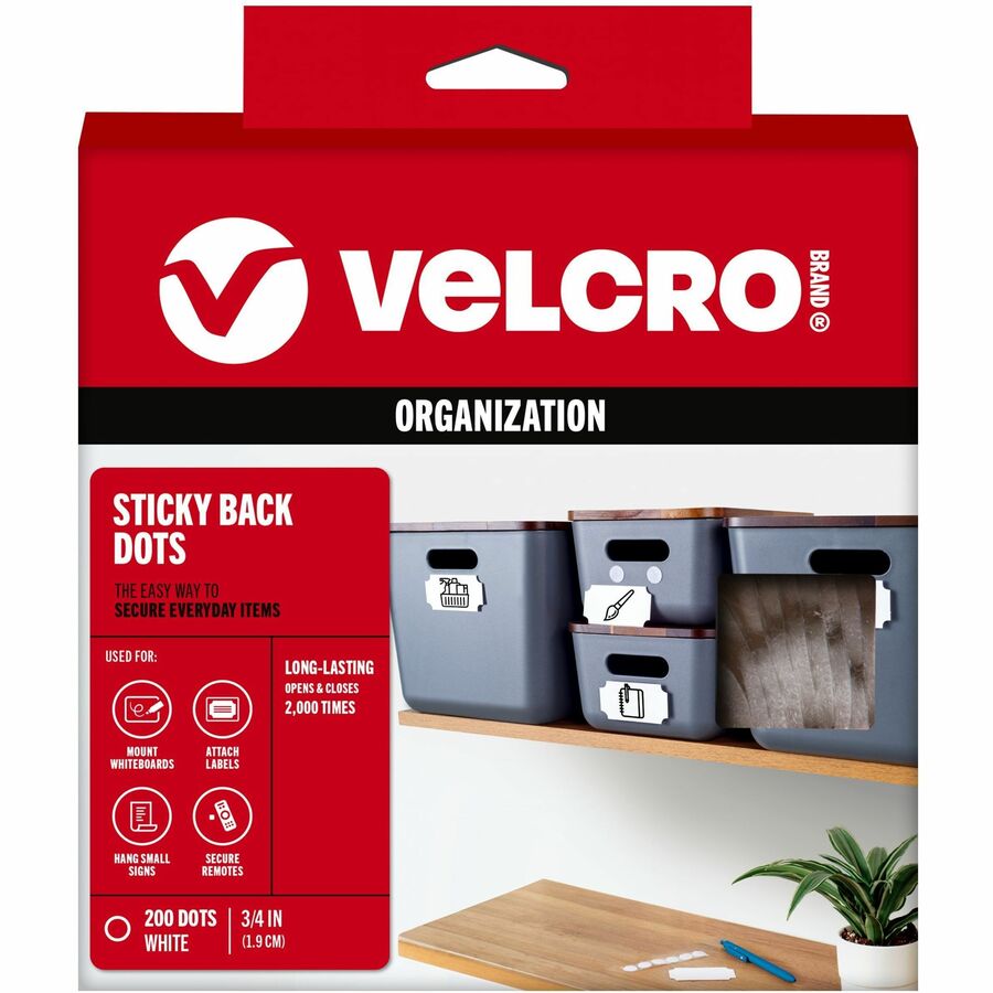 Adhesive Velcro Dots White 200 999-907