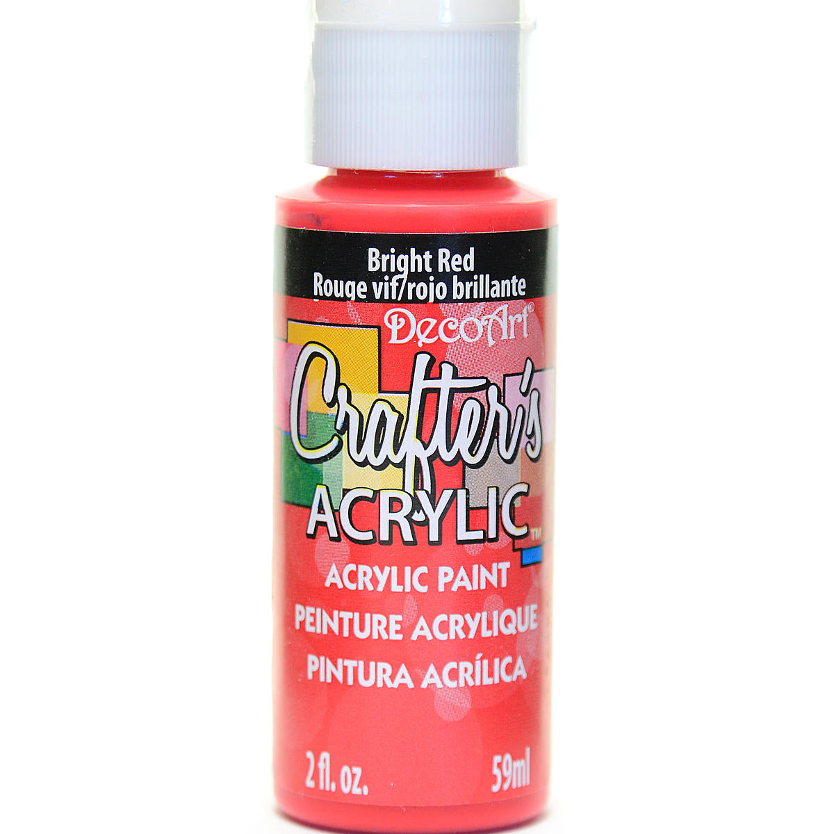 2Oz Bright Red Crafter Acrylic Paint Arts & Crafts AD-19015
