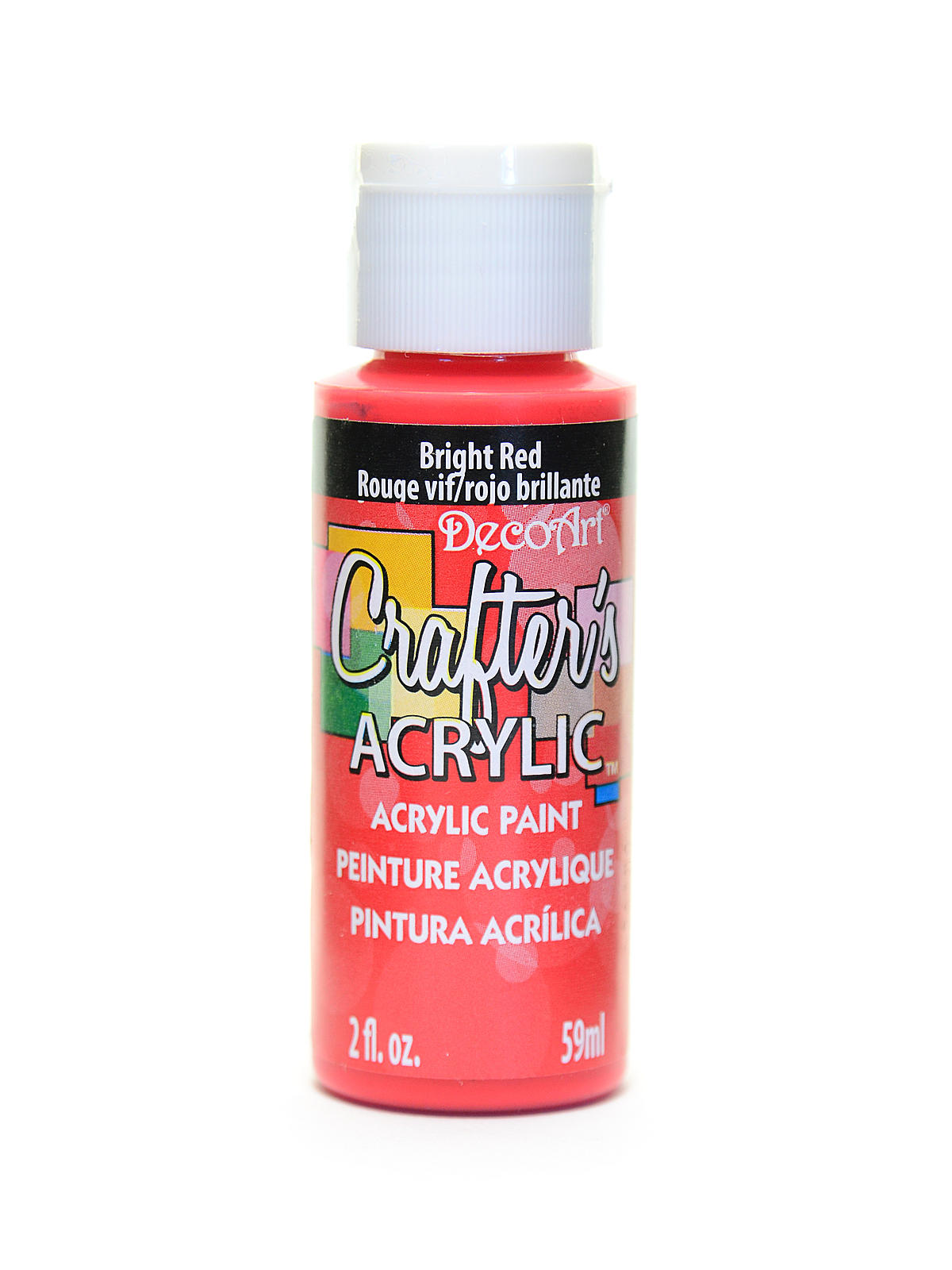 2Oz Bright Red Crafter Acrylic Paint Arts & Crafts AD-19015