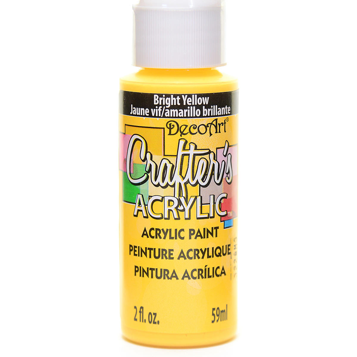 2Oz Bright Yellow Ow Crafter Acrylic Paint Arts & Crafts AD-19034