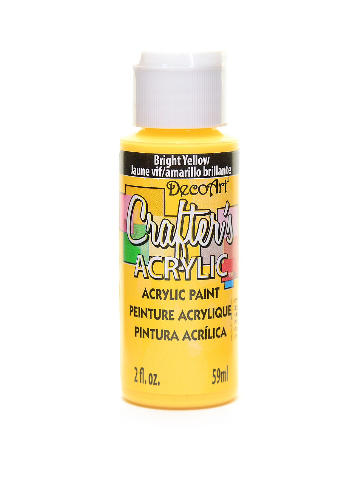 2Oz Bright Yellow Ow Crafter Acrylic Paint Arts & Crafts AD-19034