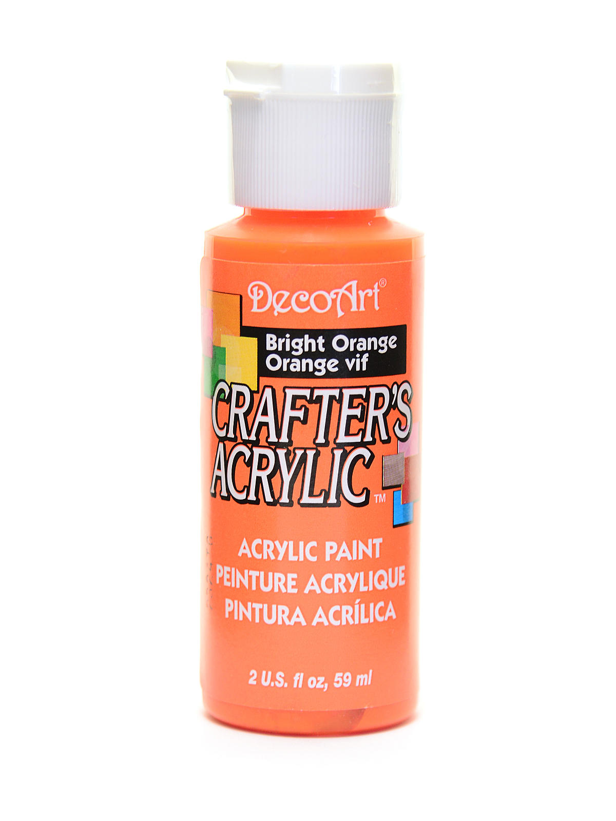 2Oz Bright Orange Crafter Acrylic Paint Arts & Crafts AD-19062