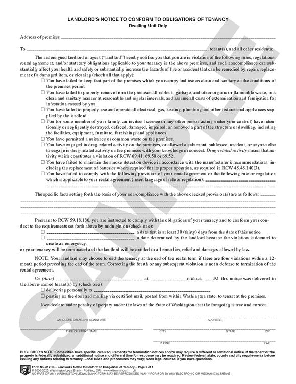 812.14 Landlords Notice To Conform To Obligations Of Tenancy 82 AD-20235