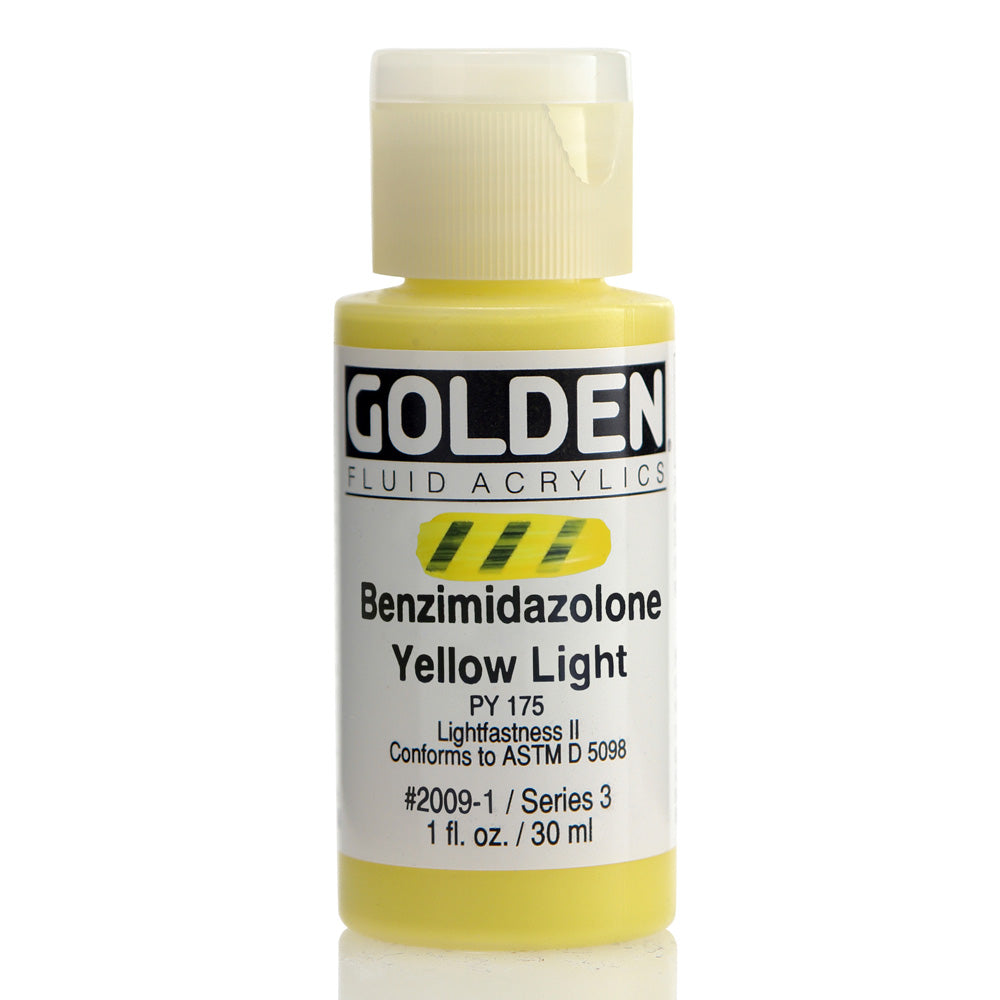 Benz Yellow Ow Fluid Acrylic Paint1Oz Arts & Crafts CW-10034