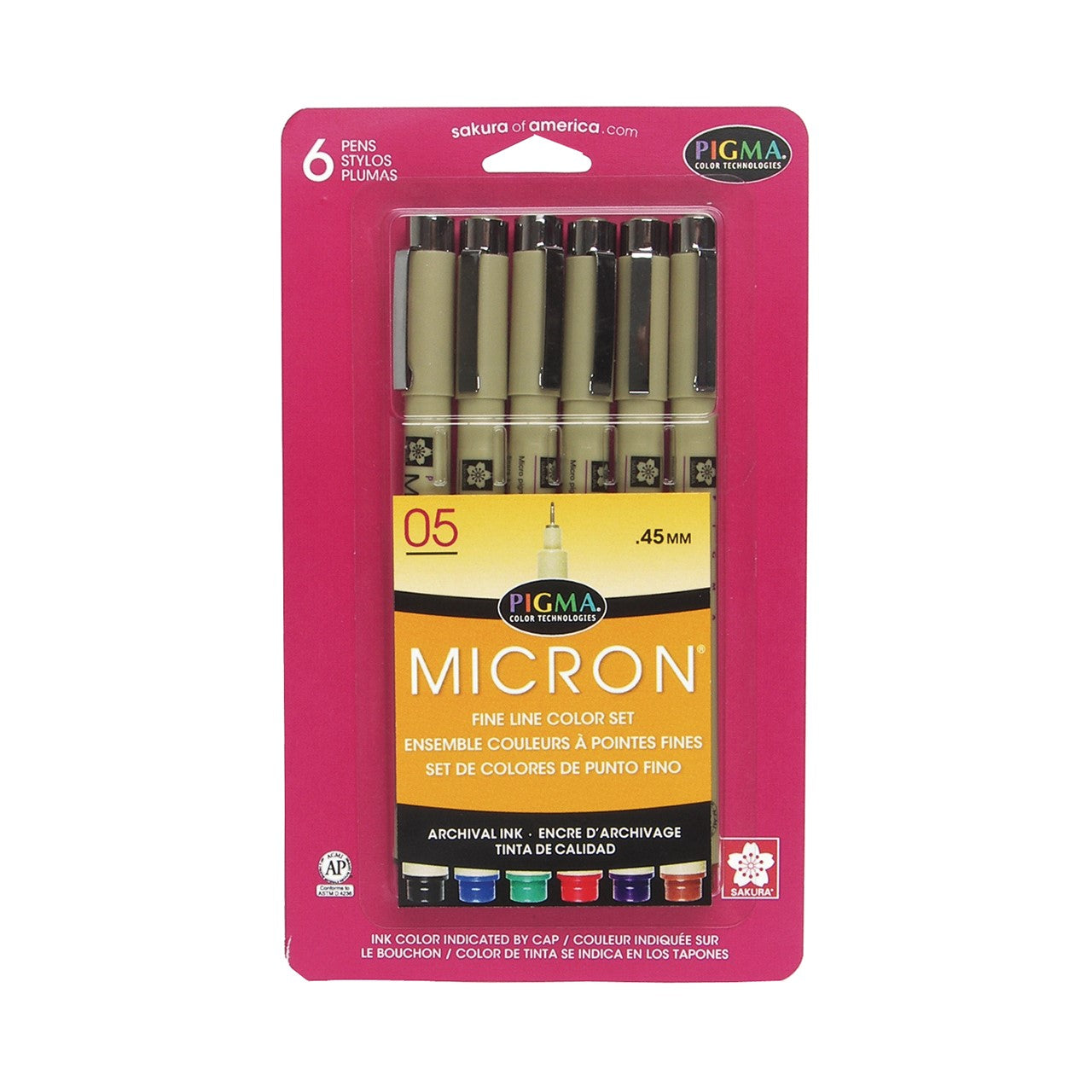 05 Micron Pen Set 6Pc CW-10116