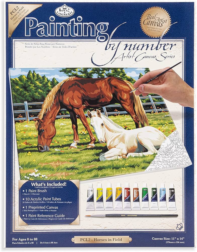 Horses In Field Paint By Number Canvas Large CW-10493