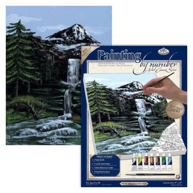 Mt Waterfall Paint By Number Canvas Small CW-10501