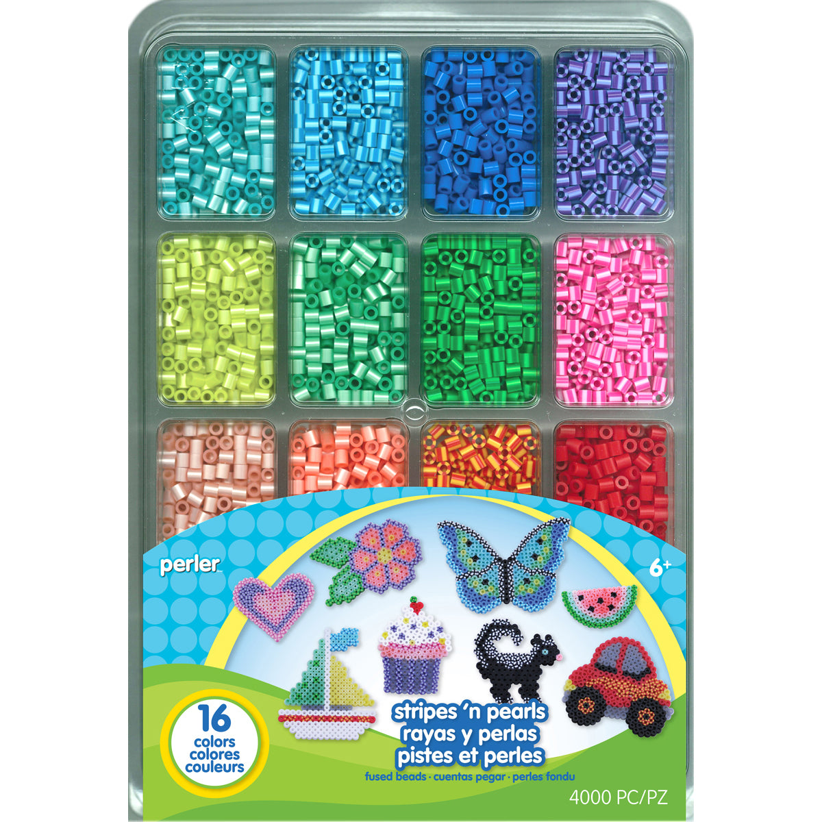 Stripe Pearl Perler Bead Tray CW-10622