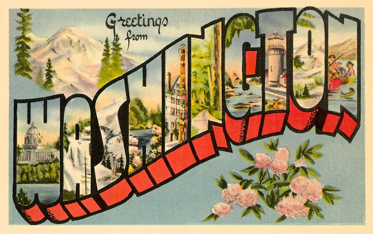 Greetings From Wa Light Post CW-10730