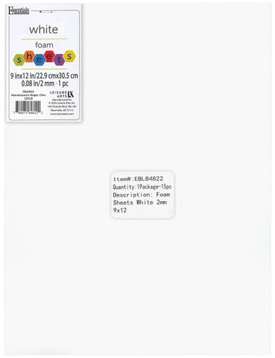 WHITE 9X12 FOAM SHEET 2MM CW-10873