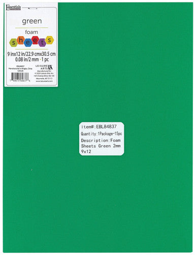 GREEN 9X12 FOAM SHEET 2MM CW-10878