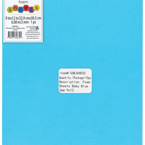 BLUE 9X12 CRAFT FOAM SHEET CW-10882