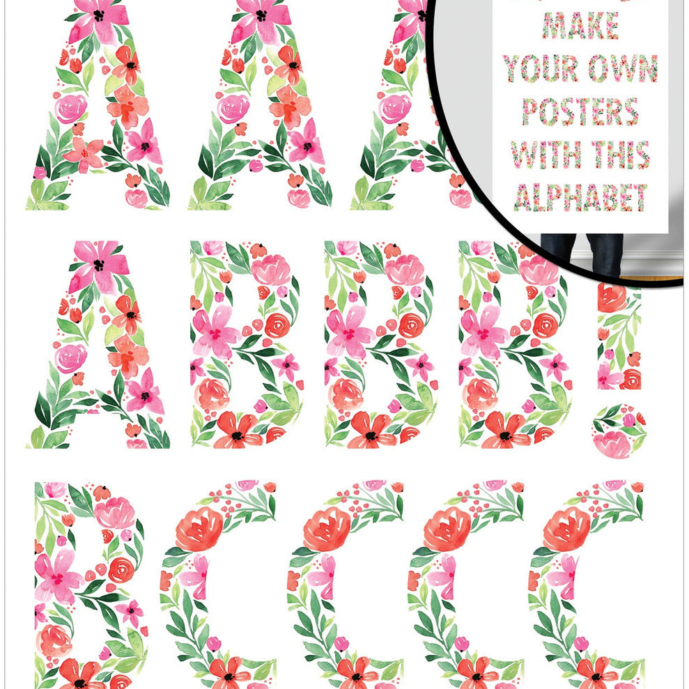Xl Floral Alpha Script CW-11400