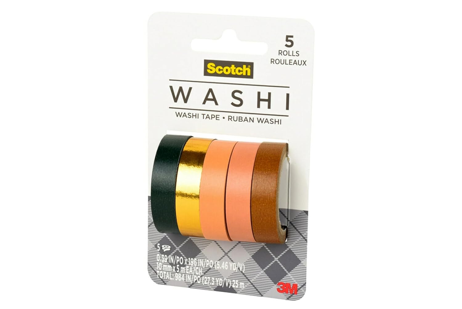 Scotch Washi Tape, Sunset Design, 5 Rolls CW-11409