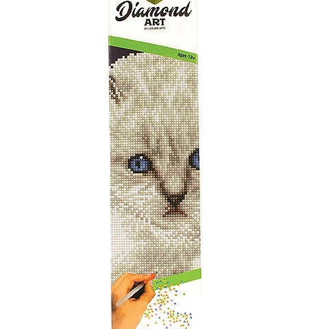 Diamond Art By Leisure Arts, White Cat, Intermediate 12X12 CW-11433