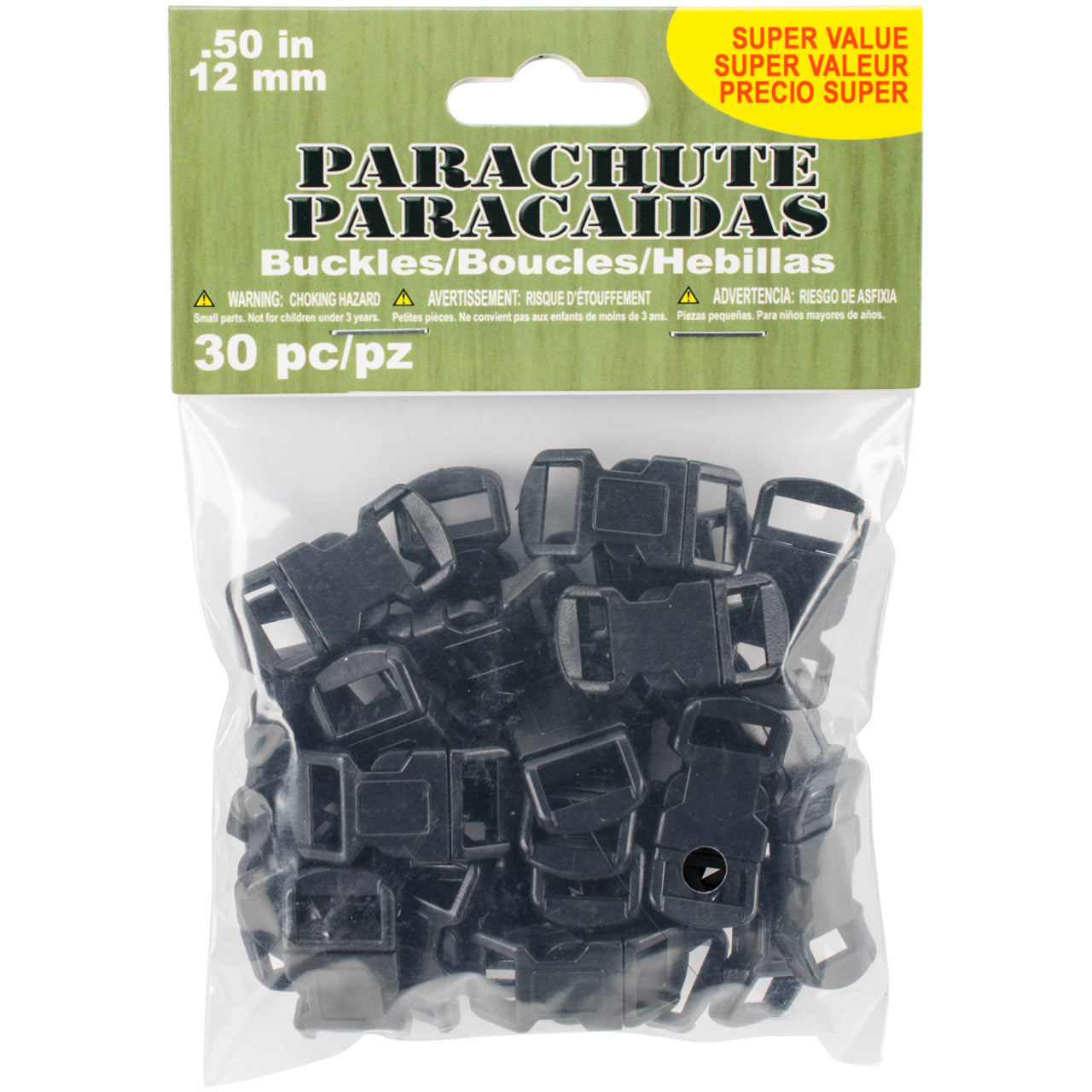 12Mm Black Buckles 30Pc CW-11435