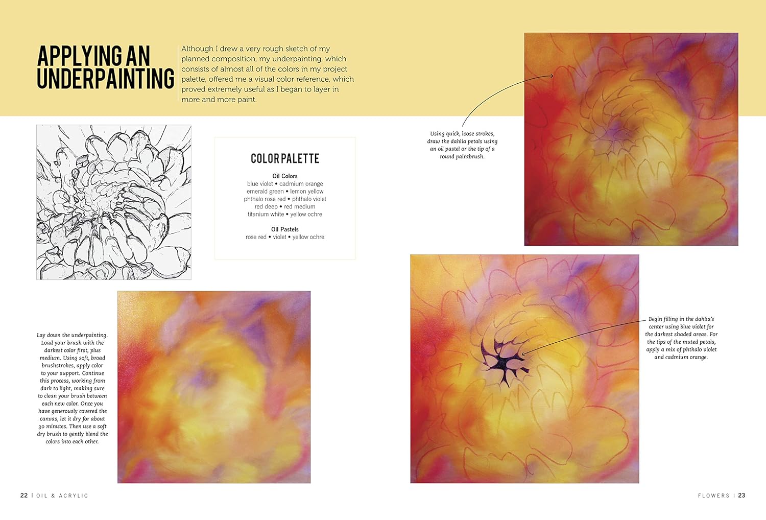 Oil & Acrylic: Flowers: Learn To Paint Step By Step (How To Draw & Paint) CW-11539_4