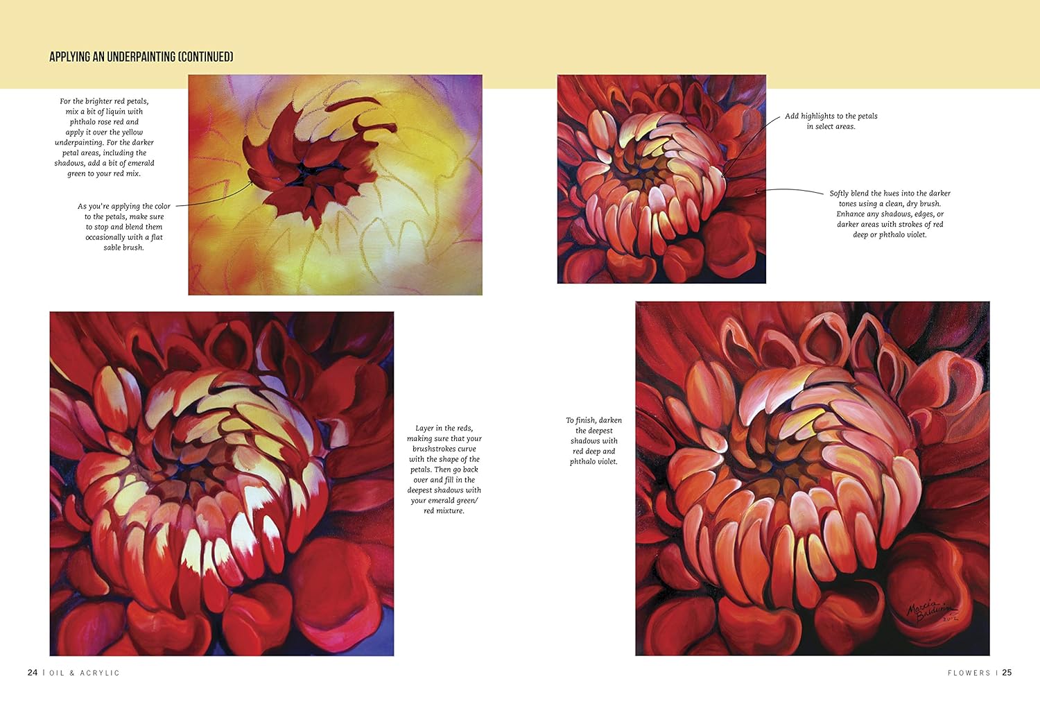 Oil & Acrylic: Flowers: Learn To Paint Step By Step (How To Draw & Paint) CW-11539_5