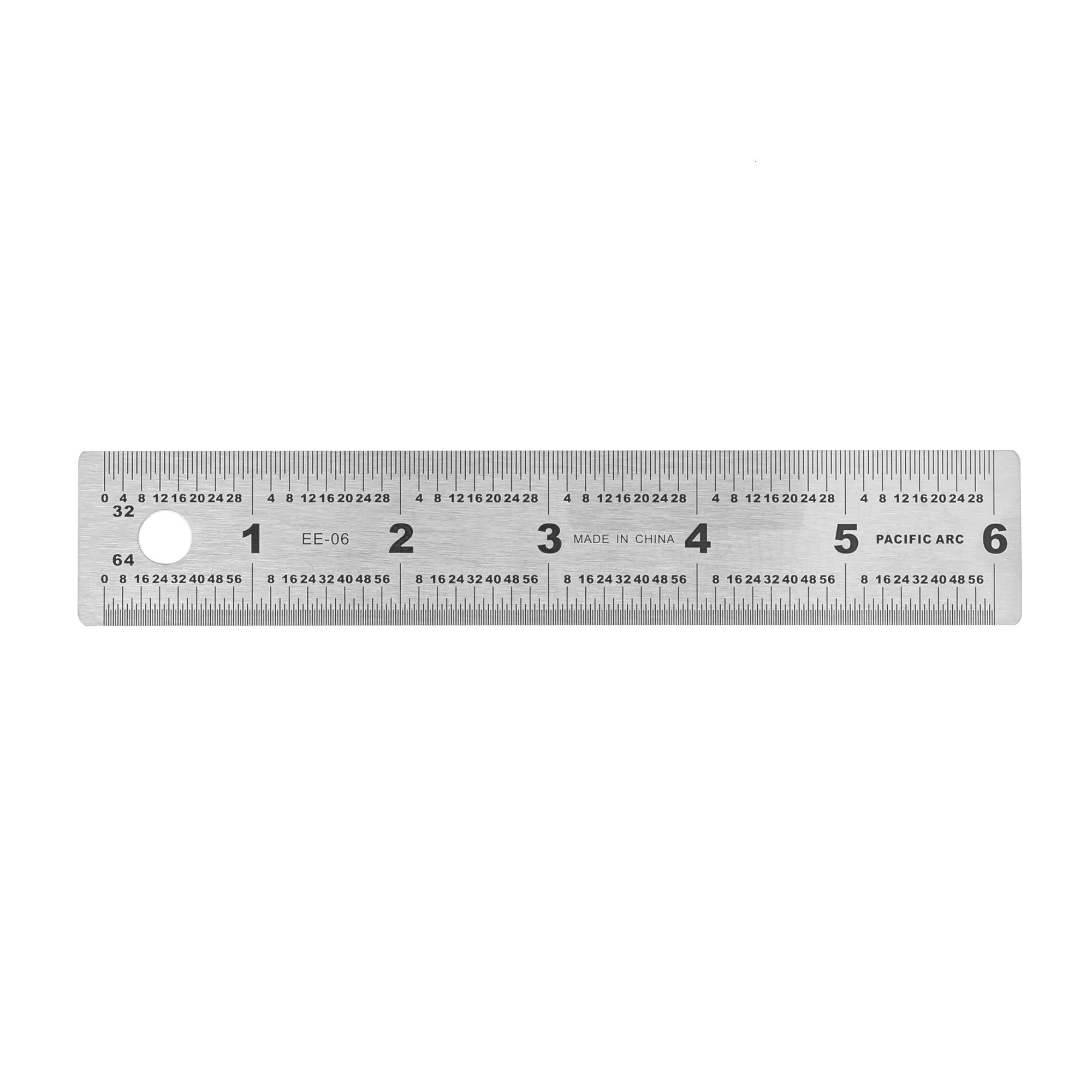 6" Rubber Back Stainless Ruler CW-11647