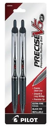 Black Percise V5 Rt Pen 2Pk CW-11808