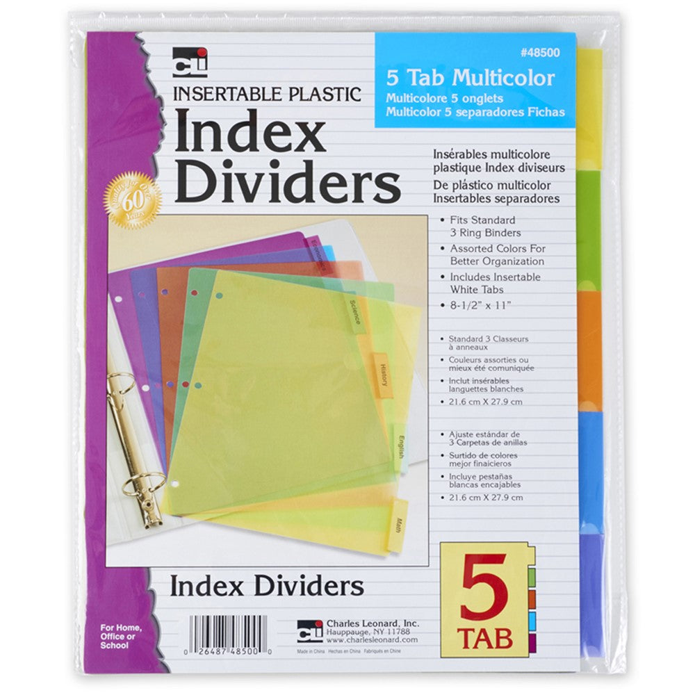 5 Tab Multi Index Dividers CW-11813