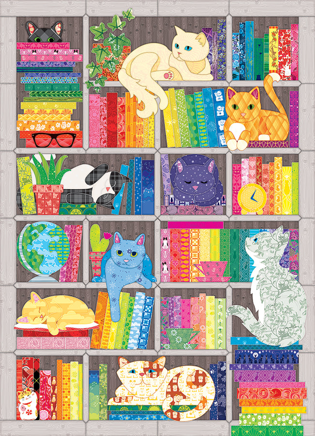 Rainbow Cat Quilt 1000 Piece Cobble Hill Puzzle CW-12042_96943d8f-a9c1-467b-ba0d-77b859693947