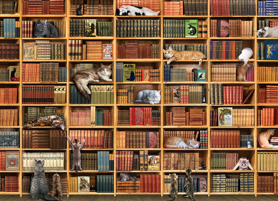 The Cat Library 1000 Piece Cobble Hill Puzzle CW-12060