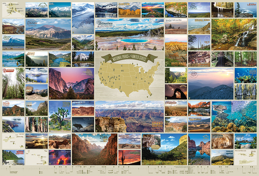 National Parks Of The Us 2000 Piece Cobble Hill Puzzle - Cobble Hill Puzzle Co. CW-12171