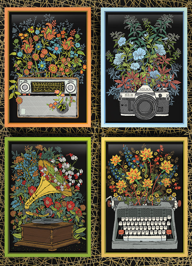 Floral Objects 1000 Piece Cobble Hill Puzzle - Methane Studios Inc. CW-12175