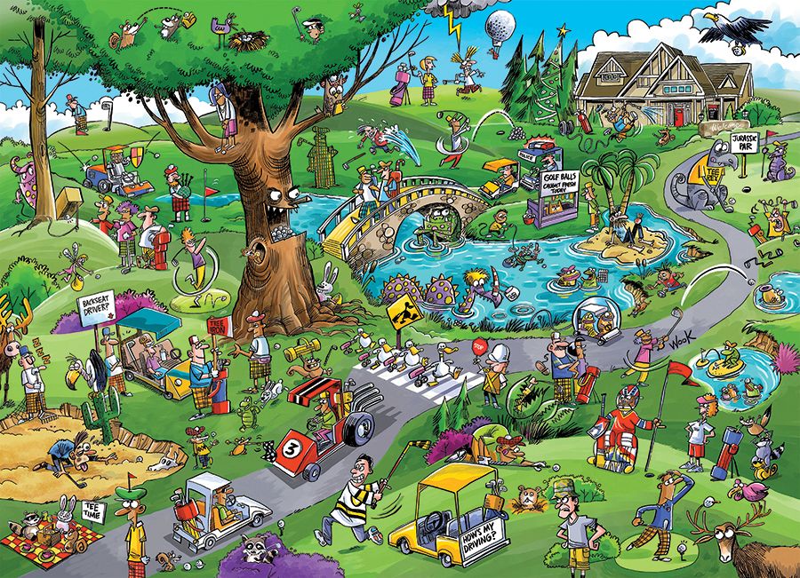 Doodle Town: Par For The Course 1000 Pc Puzzle - Whamond. Dave CW-13175