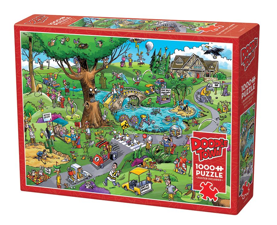 Doodle Town: Par For The Course 1000 Pc Puzzle - Whamond. Dave CW-13175_1
