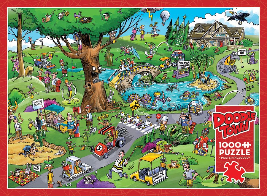 Doodle Town: Par For The Course 1000 Pc Puzzle - Whamond. Dave CW-13175_2