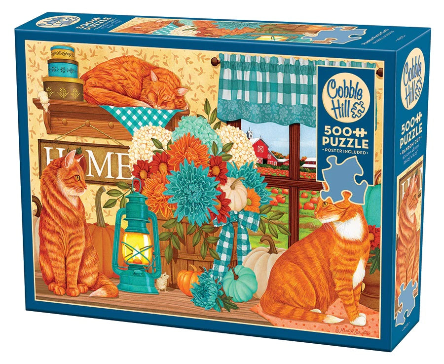 Pumpkin Patch Cats 500 Piece Puzzle - Schuster. Mardell CW-13192