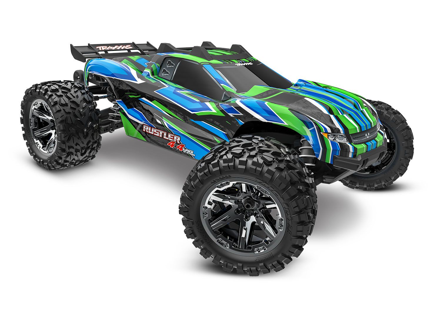 Traxxas Rustler 4X4 VXL RC Vehicle W/ HD Upgrades (1/10) - Green (67376-4-GRN) CW-13346