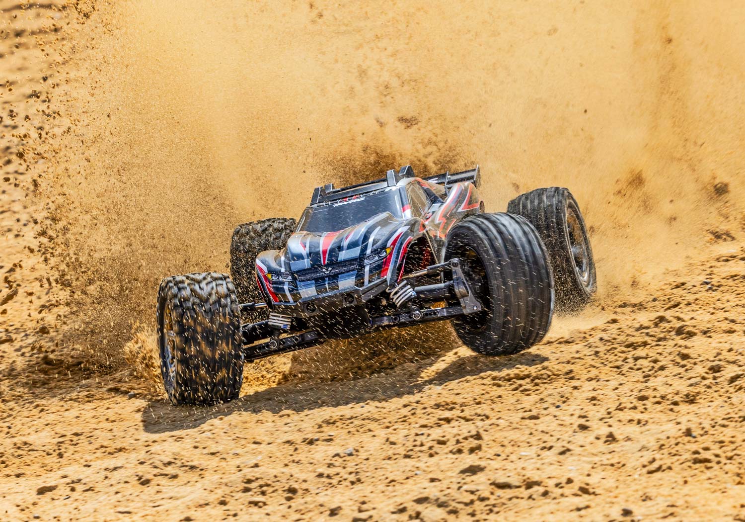 Traxxas Rustler 4X4 VXL RC Vehicle With Extreme Heavy Duty Upgrades (1/10) - Red CW-13348_13
