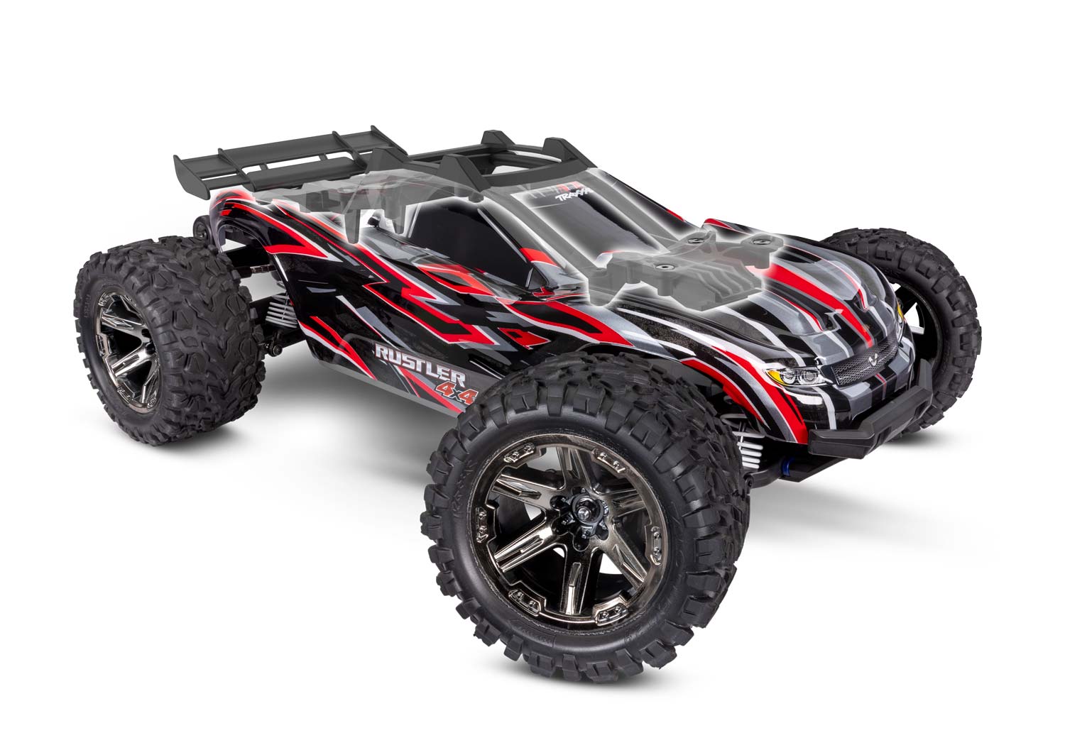 Traxxas Rustler 4X4 VXL RC Vehicle With Extreme Heavy Duty Upgrades (1/10) - Red CW-13348_5