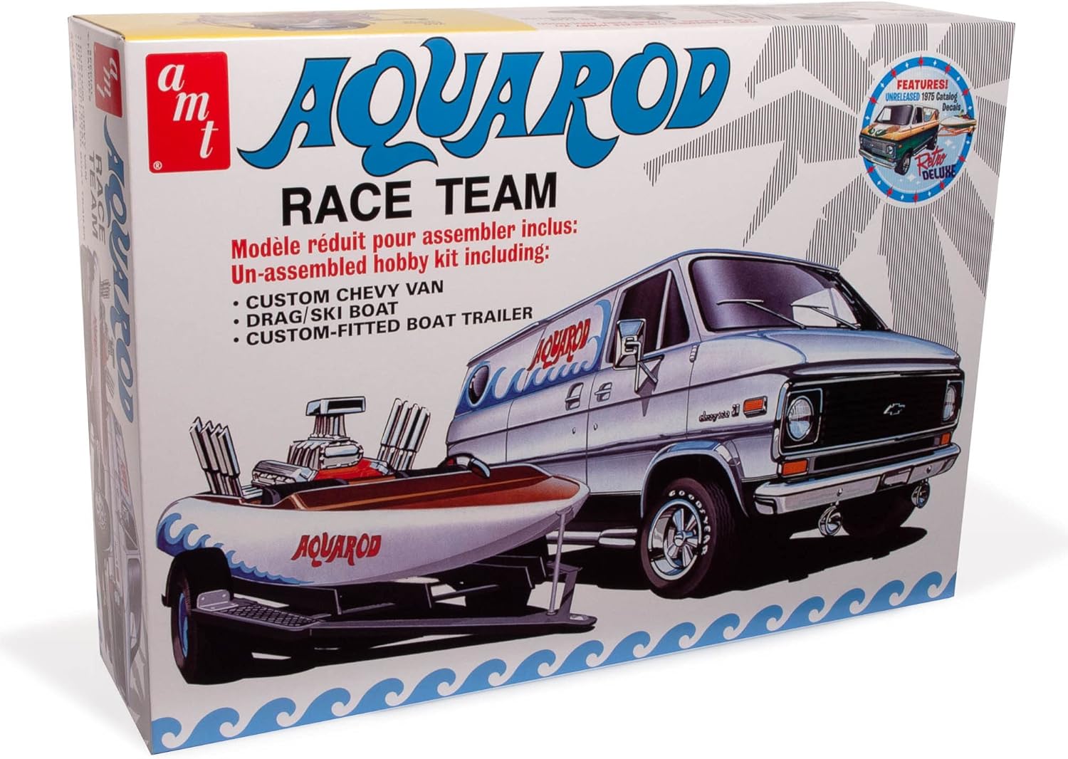 1/25 Aquarod 75 Chevy Van Race Boat With Trailer By Amt CW-13409