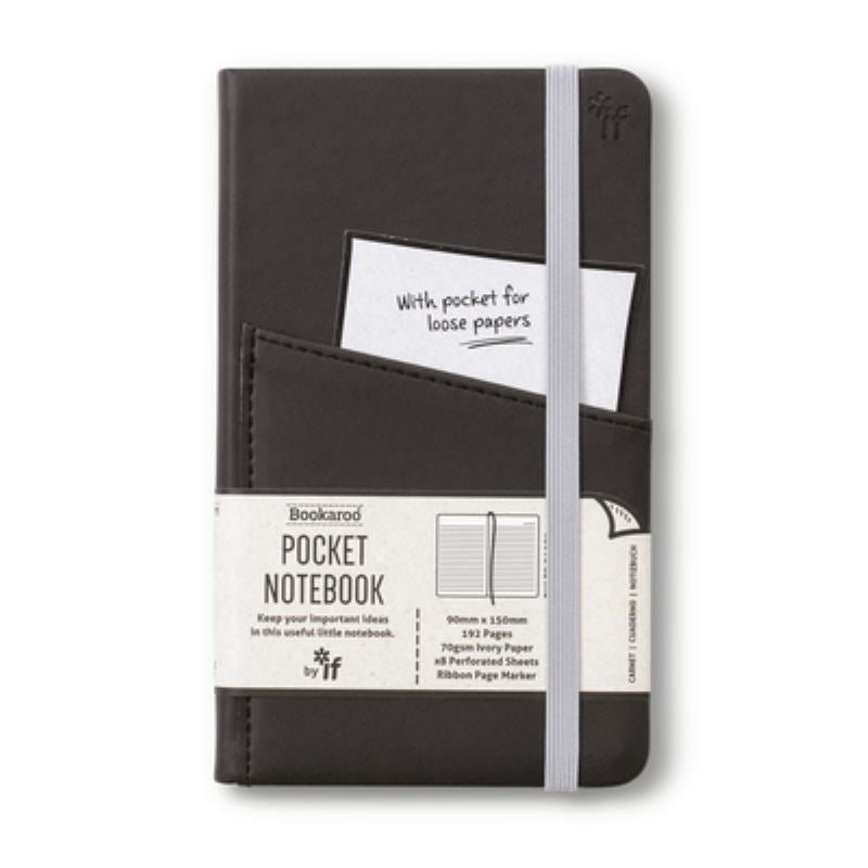 Black A6 Pocket Notebook By Bookaroo (Lined) CW-13418