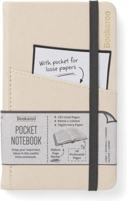 Cream A6 Pocket Notebook By Bookaroo (Lined) CW-13421