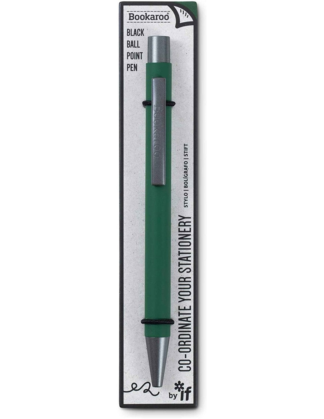 Forest Green Bookaroo Ball Point Pen Black Ink CW-13425