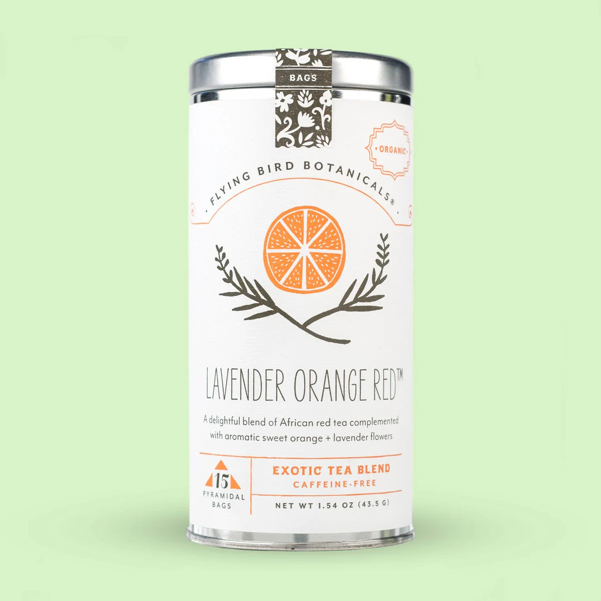 Flying Bird Botanicles Tea - Lavendar Orange Red 6 Bags CW-13669