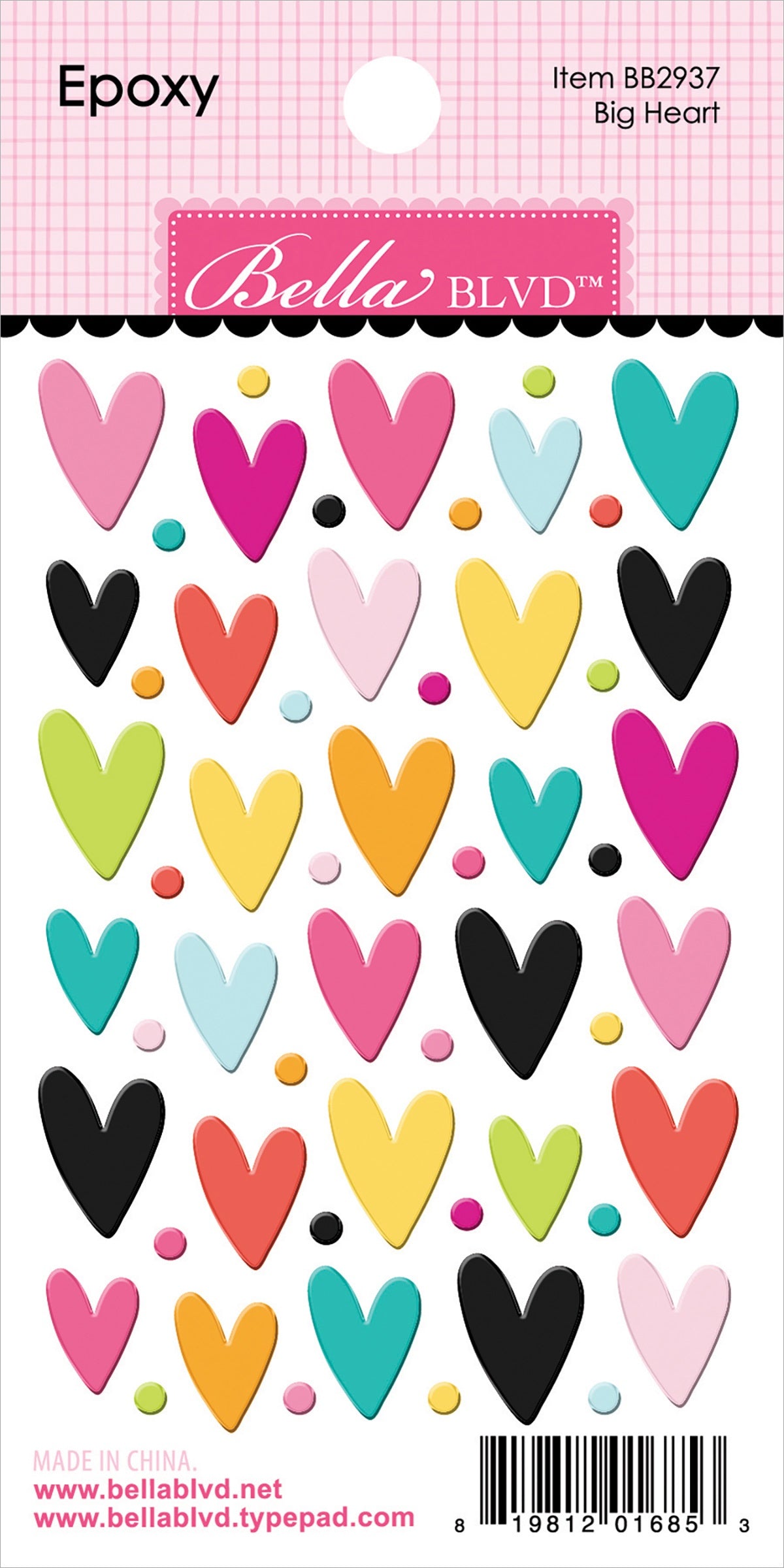 Big Heart Epoxy Stickers CW-13703