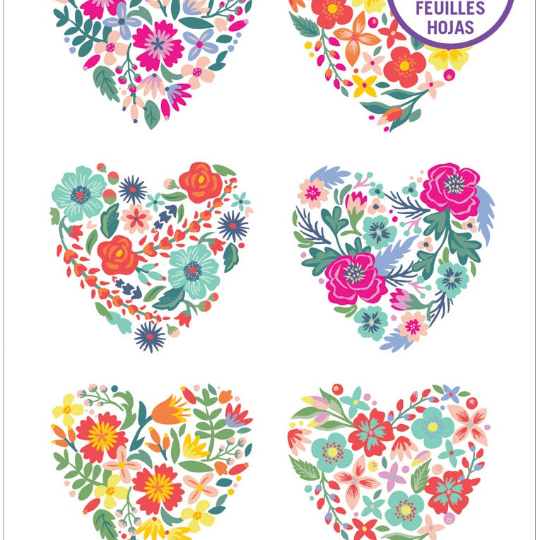 Sticko Floral Hearts CW-13704