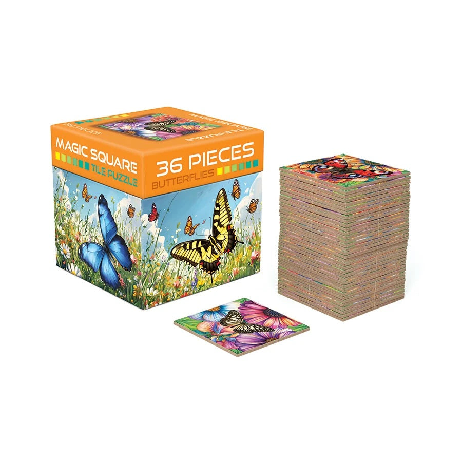 Magic Square Puzzle: Butterflies 36 Pieces - Outset Media