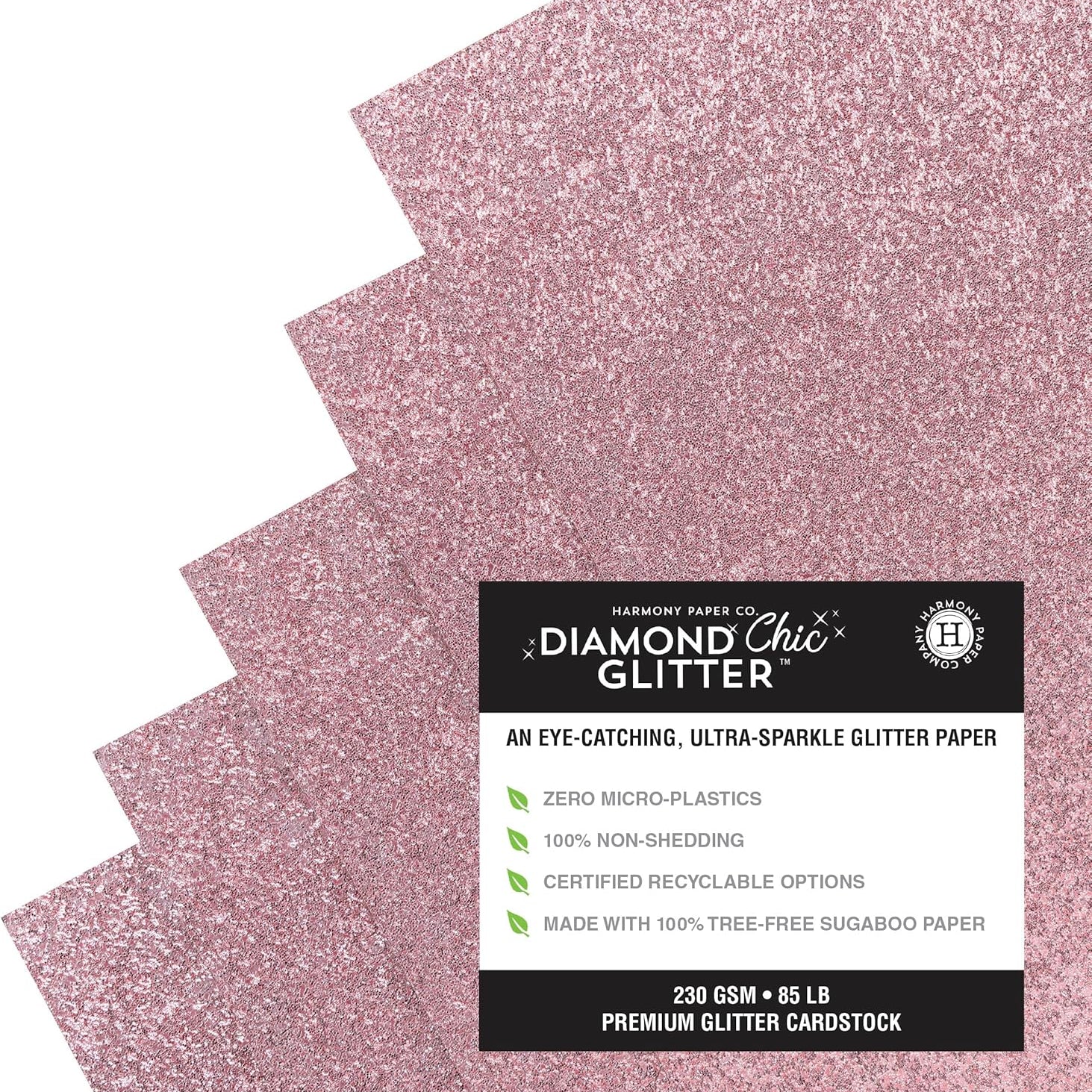 Pink Glitter Card Stock CW-14672