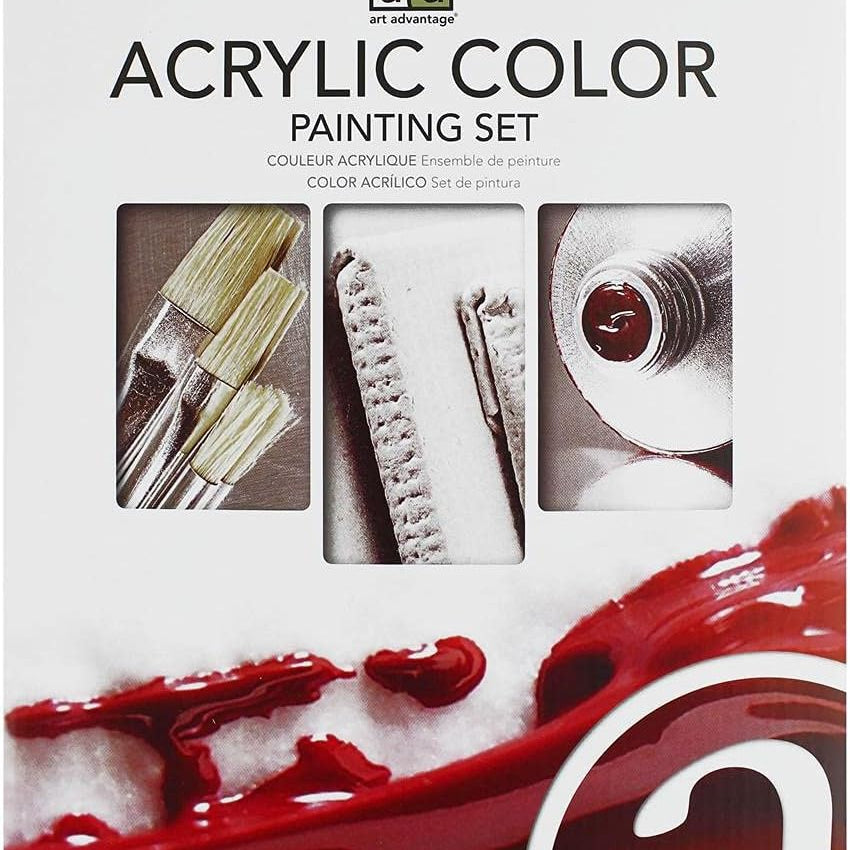 Art Advantage Paint Set Acrylic Mini 12 Color CW-14673