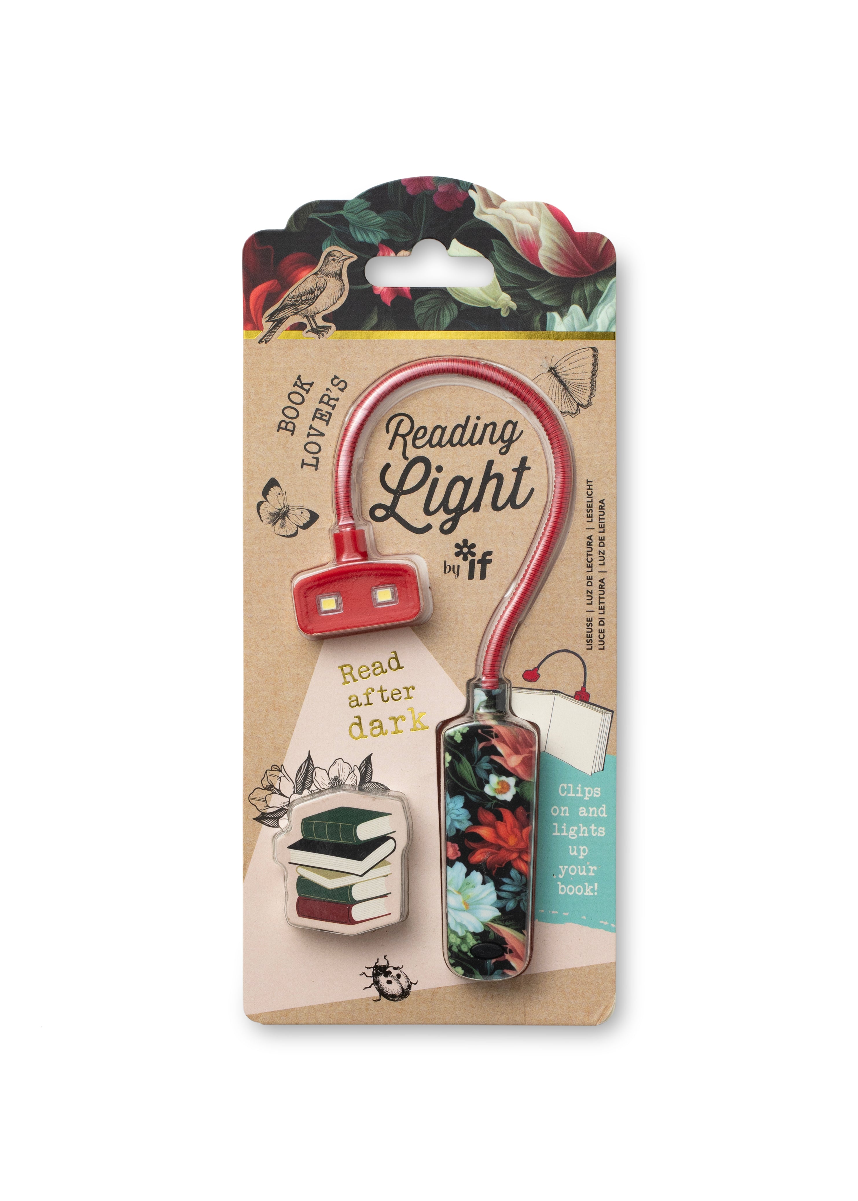 Dark Floral Book Lover's Reading Light - If Usa CW-14724